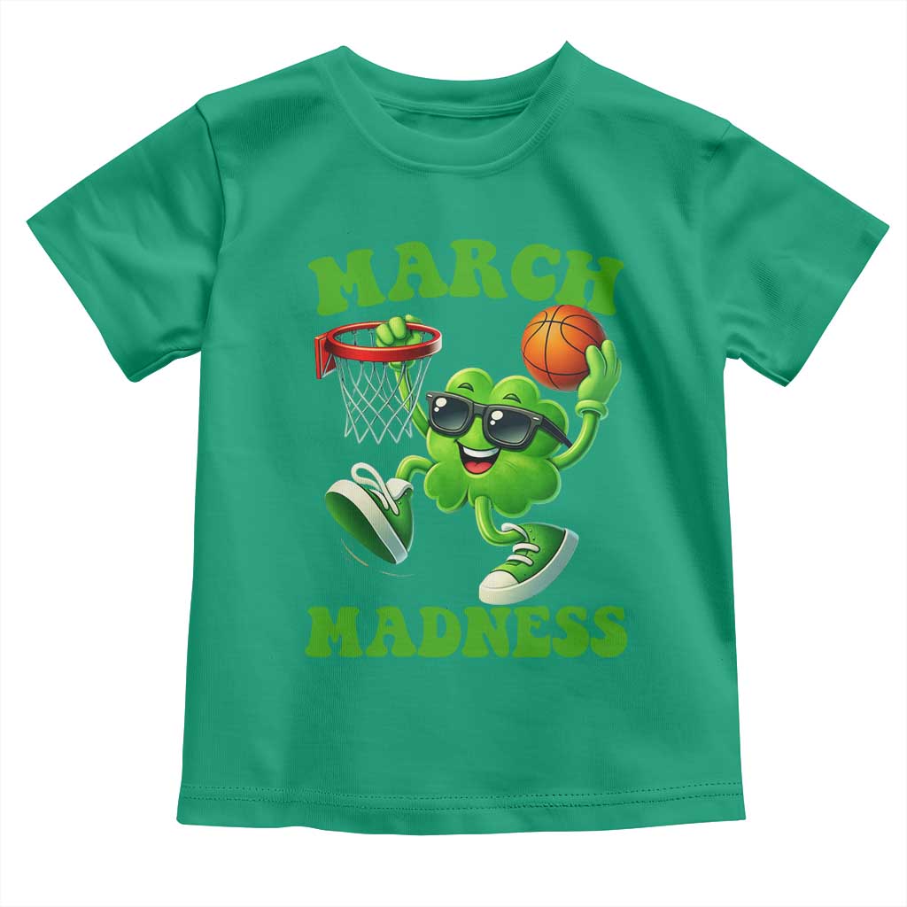 Basketball St Patricks Day Toddler T Shirt Mad Madness Irish Shamrock Playing Basketball Player Team Boys