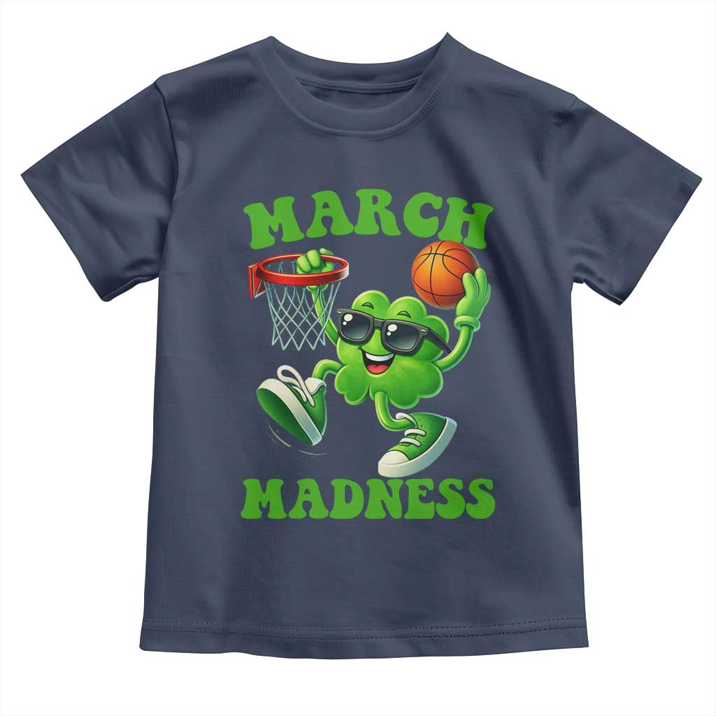 Basketball St Patricks Day Toddler T Shirt Mad Madness Irish Shamrock Playing Basketball Player Team Boys