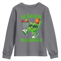 Basketball St Patricks Day Youth Sweatshirt Mad Madness Irish Shamrock Playing Basketball Player Team Boys