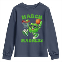 Basketball St Patricks Day Youth Sweatshirt Mad Madness Irish Shamrock Playing Basketball Player Team Boys