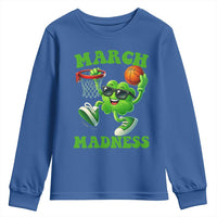 Basketball St Patricks Day Youth Sweatshirt Mad Madness Irish Shamrock Playing Basketball Player Team Boys