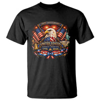 250 Years Of Freedom America T Shirt USA Independence 250th Anniversary 1776 2026 Patriotic Eagle Flag