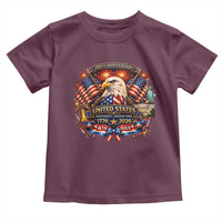 250 Years Of Freedom America Toddler T Shirt USA Independence 250th Anniversary 1776 2026 Patriotic Eagle Flag