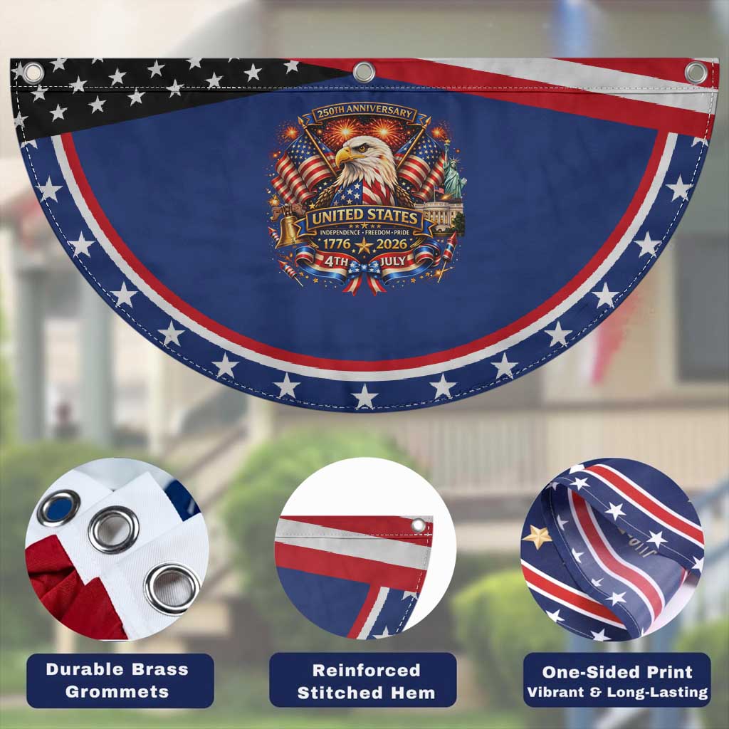 250 Years Of Freedom America Patriotic Fan Flag USA Independence 250th Anniversary 1776 2026 Eagle Flag
