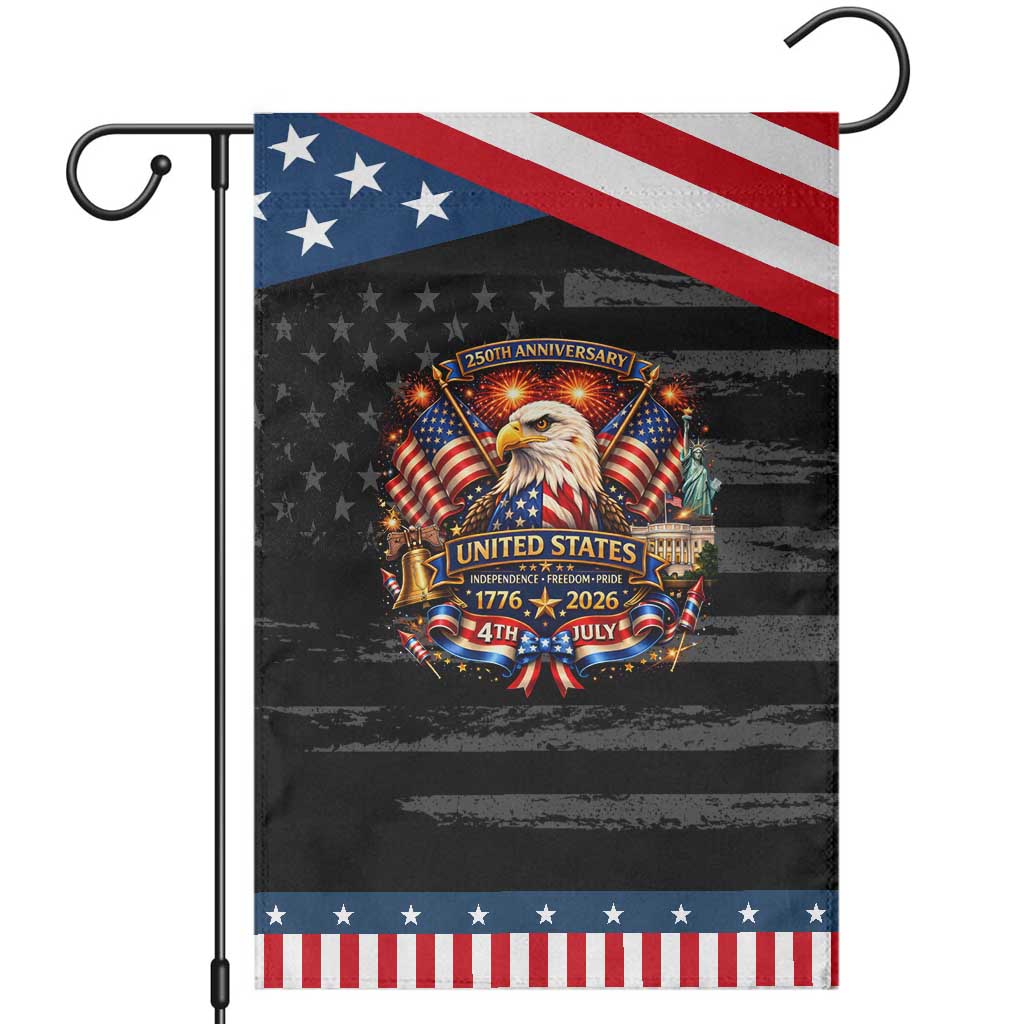 250 Years Of Freedom America Garden Flag USA Independence 250th Anniversary 1776 2026 Patriotic Eagle Flag