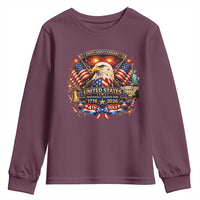 250 Years Of Freedom America Youth Sweatshirt USA Independence 250th Anniversary 1776 2026 Patriotic Eagle Flag