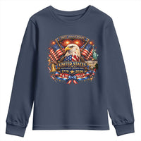 250 Years Of Freedom America Youth Sweatshirt USA Independence 250th Anniversary 1776 2026 Patriotic Eagle Flag