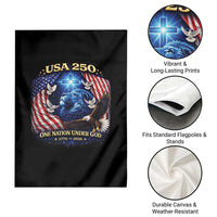 US 250th Anniversary Garden Flag 250 Years One Nation Under God Christian Patriotic Cross USA Flag