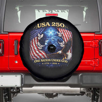 US 250th Anniversary Spare Tire Cover 250 Years One Nation Under God Christian Patriotic Cross USA Flag