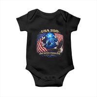US 250th Anniversary Baby Onesie 250 Years One Nation Under God Christian Patriotic Cross USA Flag