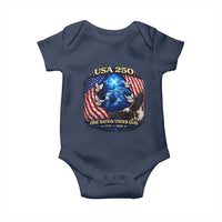 US 250th Anniversary Baby Onesie 250 Years One Nation Under God Christian Patriotic Cross USA Flag
