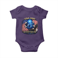 US 250th Anniversary Baby Onesie 250 Years One Nation Under God Christian Patriotic Cross USA Flag