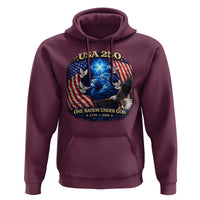 US 250th Anniversary Hoodie 250 Years One Nation Under God Christian Patriotic Cross USA Flag