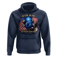 US 250th Anniversary Hoodie 250 Years One Nation Under God Christian Patriotic Cross USA Flag