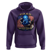 US 250th Anniversary Hoodie 250 Years One Nation Under God Christian Patriotic Cross USA Flag