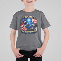 US 250th Anniversary T Shirt For Kid 250 Years One Nation Under God Christian Patriotic Cross USA Flag