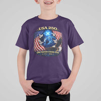 US 250th Anniversary T Shirt For Kid 250 Years One Nation Under God Christian Patriotic Cross USA Flag