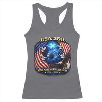 US 250th Anniversary Racerback Tank Top 250 Years One Nation Under God Christian Patriotic Cross USA Flag