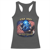 US 250th Anniversary Racerback Tank Top 250 Years One Nation Under God Christian Patriotic Cross USA Flag