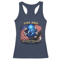 US 250th Anniversary Racerback Tank Top 250 Years One Nation Under God Christian Patriotic Cross USA Flag