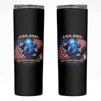 US 250th Anniversary Skinny Tumbler 250 Years One Nation Under God Christian Patriotic Cross USA Flag