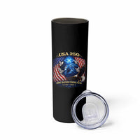 US 250th Anniversary Skinny Tumbler 250 Years One Nation Under God Christian Patriotic Cross USA Flag