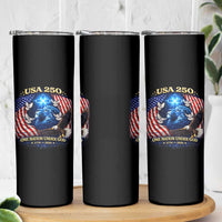 US 250th Anniversary Skinny Tumbler 250 Years One Nation Under God Christian Patriotic Cross USA Flag
