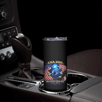 US 250th Anniversary Skinny Tumbler 250 Years One Nation Under God Christian Patriotic Cross USA Flag