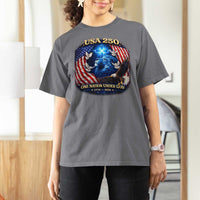 US 250th Anniversary T Shirt For Women 250 Years One Nation Under God Christian Patriotic Cross USA Flag