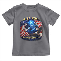 US 250th Anniversary Toddler T Shirt 250 Years One Nation Under God Christian Patriotic Cross USA Flag