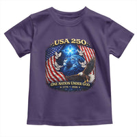 US 250th Anniversary Toddler T Shirt 250 Years One Nation Under God Christian Patriotic Cross USA Flag
