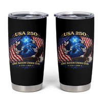 US 250th Anniversary Tumbler Cup 250 Years One Nation Under God Christian Patriotic Cross USA Flag