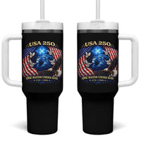 US 250th Anniversary Tumbler With Handle 250 Years One Nation Under God Christian Patriotic Cross USA Flag