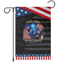 US 250th Anniversary Garden Flag 250 Years One Nation Under God Christian Patriotic Cross USA Flag