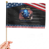 US 250th Anniversary Patriotic Handheld Flag 250 Years One Nation Under God Christian Cross USA Flag