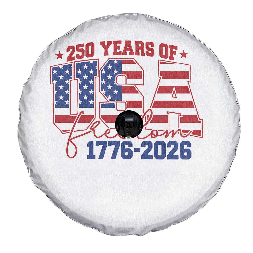 USA 250 Years Of Freedom Spare Tire Cover USA Independence 250th Anniversary 1776 2026 Patriotic Flag