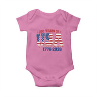 USA 250 Years Of Freedom Baby Onesie USA Independence 250th Anniversary 1776 2026 Patriotic Flag