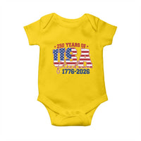 USA 250 Years Of Freedom Baby Onesie USA Independence 250th Anniversary 1776 2026 Patriotic Flag