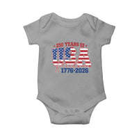 USA 250 Years Of Freedom Baby Onesie USA Independence 250th Anniversary 1776 2026 Patriotic Flag