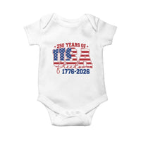 USA 250 Years Of Freedom Baby Onesie USA Independence 250th Anniversary 1776 2026 Patriotic Flag