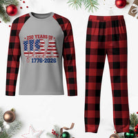 USA 250 Years Of Freedom Plaid Pajama Set USA Independence 250th Anniversary 1776 2026 Patriotic Flag