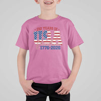 USA 250 Years Of Freedom T Shirt For Kid USA Independence 250th Anniversary 1776 2026 Patriotic Flag