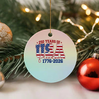 USA 250 Years Of Freedom Ceramic Ornament USA Independence 250th Anniversary 1776 2026 Patriotic Flag