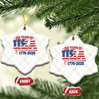 USA 250 Years Of Freedom Ceramic Ornament USA Independence 250th Anniversary 1776 2026 Patriotic Flag