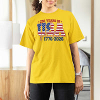 USA 250 Years Of Freedom T Shirt For Women USA Independence 250th Anniversary 1776 2026 Patriotic Flag