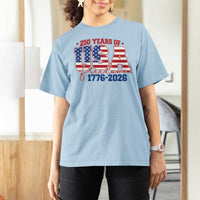 USA 250 Years Of Freedom T Shirt For Women USA Independence 250th Anniversary 1776 2026 Patriotic Flag