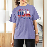 USA 250 Years Of Freedom T Shirt For Women USA Independence 250th Anniversary 1776 2026 Patriotic Flag
