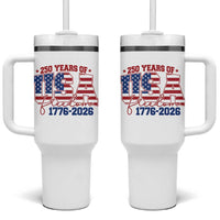 USA 250 Years Of Freedom Tumbler With Handle USA Independence 250th Anniversary 1776 2026 Patriotic Flag