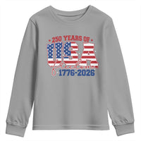 USA 250 Years Of Freedom Youth Sweatshirt USA Independence 250th Anniversary 1776 2026 Patriotic Flag
