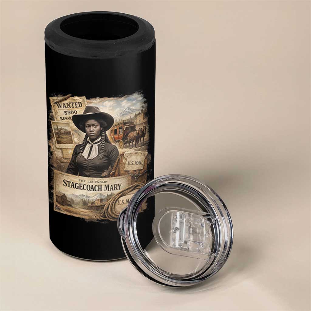 Black History Black Cowgirl 4 in 1 Can Cooler Tumbler Western Rodeo African American Melanin Texas Women